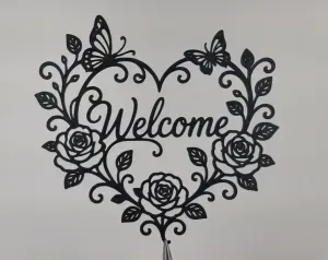 Welcome Butterfly Heart 2D Wall Art