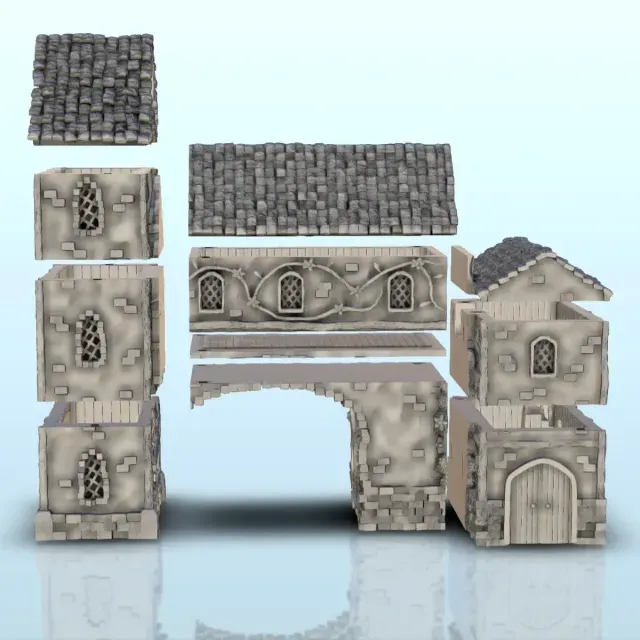 Large medieval house with vaulted passage (2) - miniatures w — Фото 3 из 9