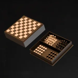 Portable Chess and Checkers – 2-in-1 Multicolor Board-Lid