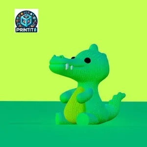 Cute knitted crocodile