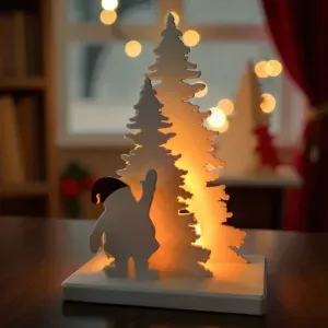 Santa Claus Decor Scene with LED tealight holder