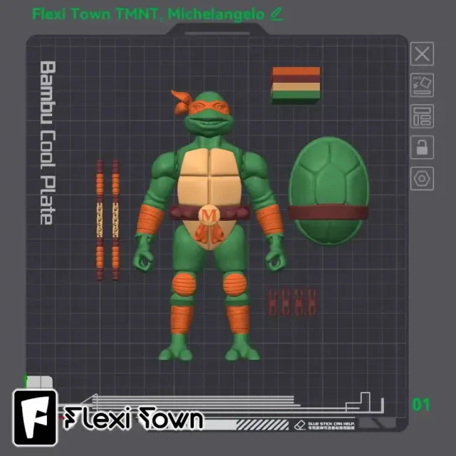 Flexi Print-in-Place Teenage Mutant Ninja Turtles, Michelang — Фото 5 из 9
