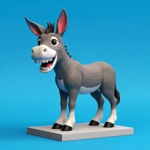3939 Laughing Donkey 3D Printed Full-Figure Statue humor