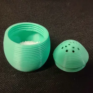 Striped Screw-On Egg Salter Container With Easy Refill Lid
