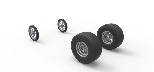 Wheel set of Vintage Front engine dragster V3 Scale 1:25 — Фото 8 из 9
