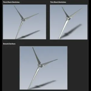 Wind Turbine GE-1.5-Megawatt Model (Smooth & Shark Denticle)
