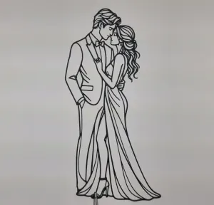 Romantic Couple Silhouette 2D Wall Art