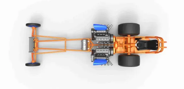 Diecast Front engine dragster with 2 V8 Version 2 Scale 1:25 — Image 6 of 9