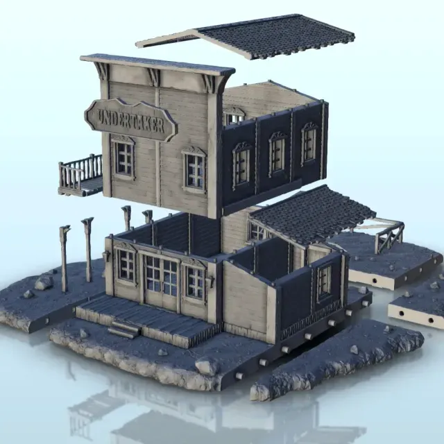 Funeral Home with Workshop - Western Old West Terrain Scenery — Image 2 of 9