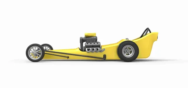 Front engine old school dragster with shell V3 Scale 1:25 — Фото 5 из 9