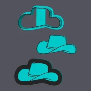 Cowboy Hat - Cookie Cutter with stamp and embosser (3 sizes)
