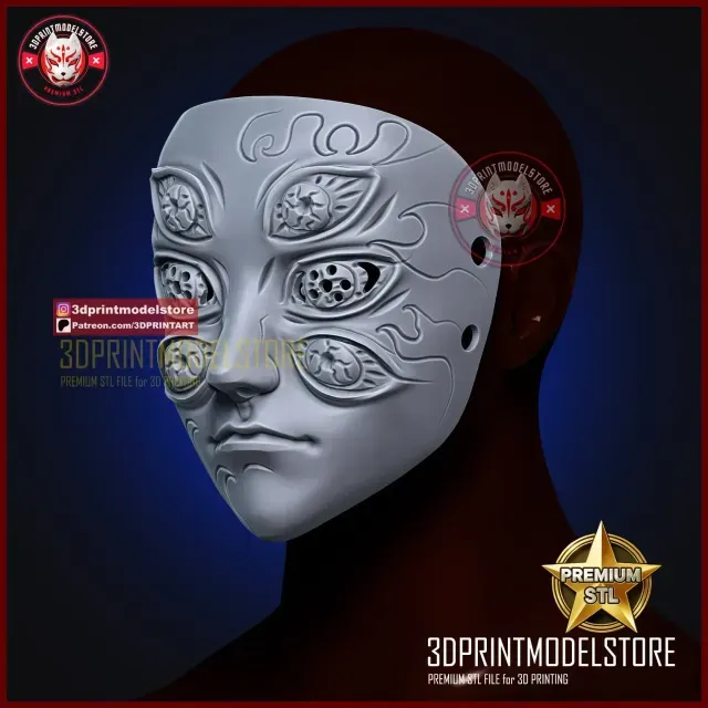 Demon Slayer Kokushibo Mask - Kimetsu No Yaiba Cosplay Anime — Фото 3 из 5