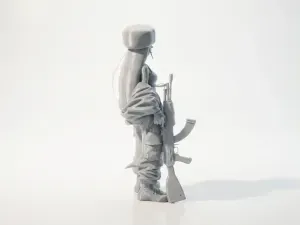 Mercenary Babe Female Soldier Figurine 3D Printable