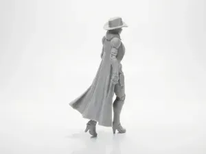 Cyborg Cowgirl Figurine Female Figure 3D Printable