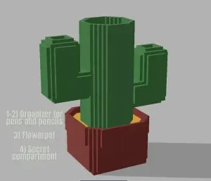 3\1 Organizer for pens and pencils Flowerpot Secret compar