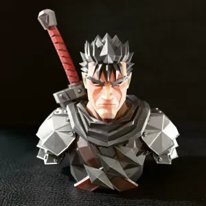 Guts Berserk Bust Low Poly