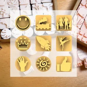 Ceramic Clay Stamp Set – Objects 2 (9 Stamps, 20 mm)