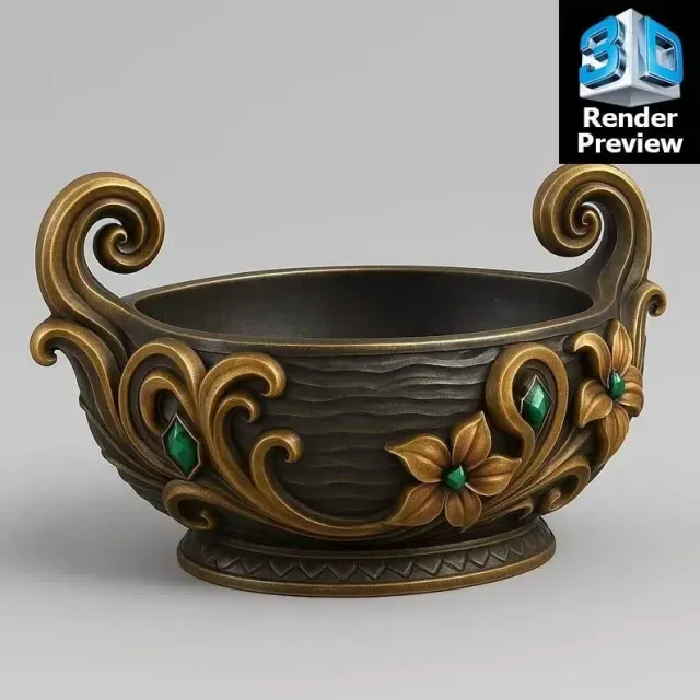 Fantasy Swan & Castle Decorative Bowl – 10 in 1 STL Bundle — Фото 7 из 9