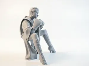 Boxer Babe Seated Female Figure 3D Printable