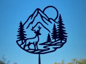 Mountain Deer Nature 2D Wall Art