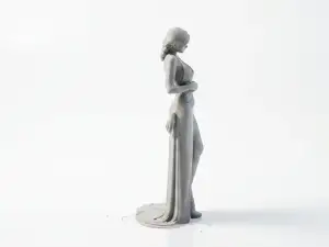 Long Dress Lady Figurine Female 3D Printable