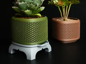 Kumiko Superellipse Bonsai Planter with Legs