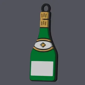 Champagne Bottle - Keychain v02