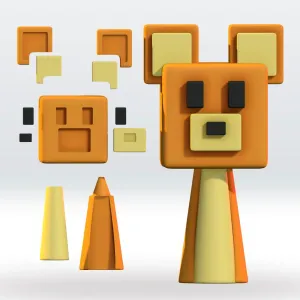 Super Bear Adventure Sprunki OC 3D Model STL Multipart 3mf