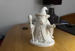 Cute Wizard Bulldog Fantasy Figurine 3D Model
