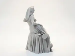 Sat Lady Leaning Elegant Female Figure 3D Printable