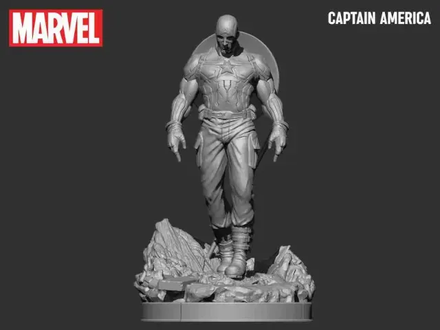 Captain America 3D Print Model — Image 8 of 9