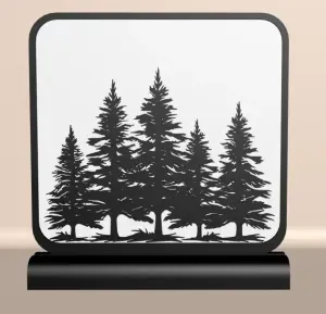 Pine Forest Line Art Decor – 3D Printable Table Decoration
