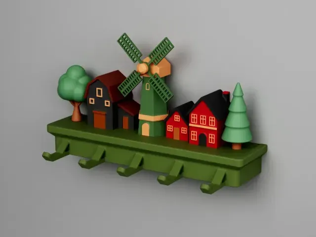 Nordic Farm Wall Hook Rack | 2 Mounting Versions | 5 Hooks — Фото 5 из 9