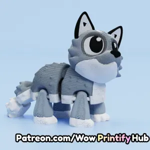 Articulated Wolf STL & 3MF – Flexi Fidget Toy