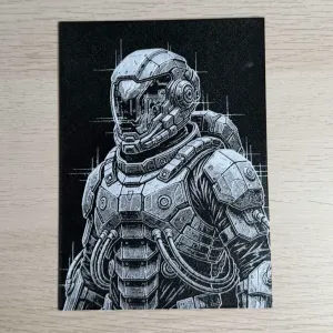 3D-Relief Picture of a futuristic Astronaut