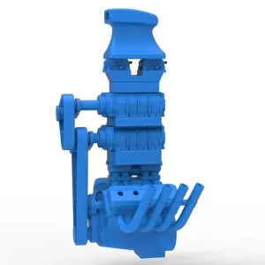 Engine V8 with double supercharger Version 8 Scale 1:25