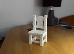 1:12 Scale Dollhouse Rustic Wooden Chair