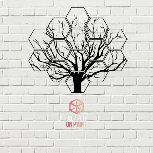 HEXAGONAL TREE | 2D WALL ART