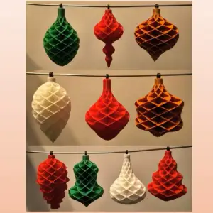Christmas Decorations - various bauble styles - cross twist