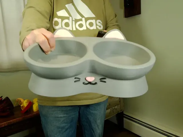 Cute Double Bowl Kitty Cat Feeder — Фото 6 из 6