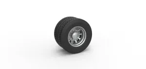 Rear custom wheel of semi truck V3 Scale 1:25