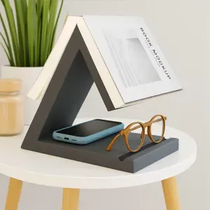 Triangle Book Holder, Nightstand Tablet, Glasses, Cup Stand