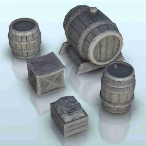 Set of barrels - miniatures warhammer terrain scenery