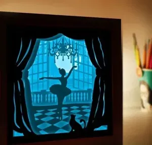 Ballet Dancer Swan light box (shadow box)