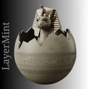 Pharaoh Dino Egg – Ancient Egyptian 3D Print Model