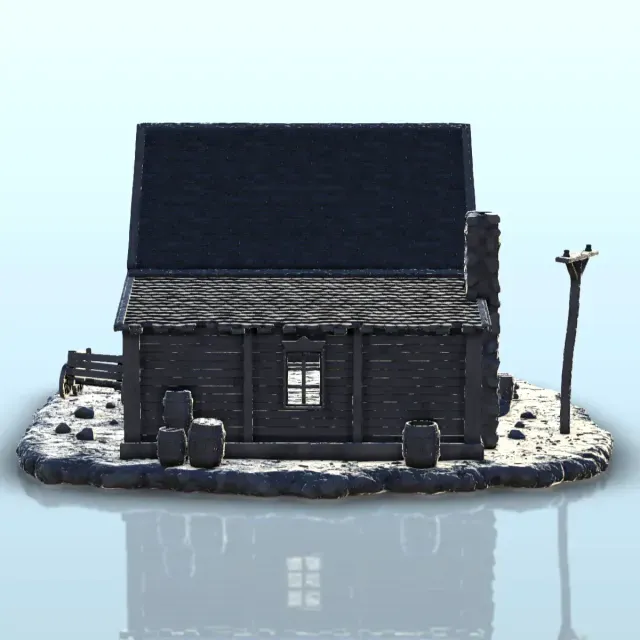 House with stone fireplace - Terrain scenery Old West — Фото 9 из 9