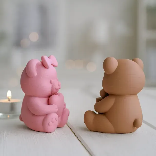 Valentine Teddy Bear Set | 2 pcs Cute Bears with Heart — Image 6 of 9