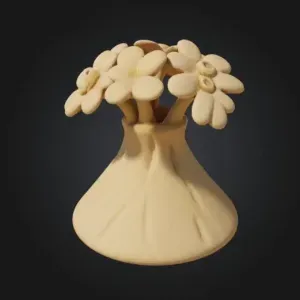 Volcano vase with flowers - decoration