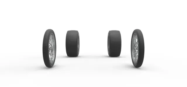 Wheel set of Vintage Front engine dragster V4 Scale 1:25 — Image 5 of 9