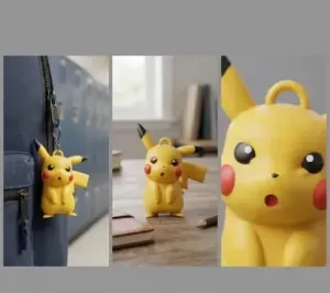 Surprised Pikachu Chibi Keychain & Desk Figurine